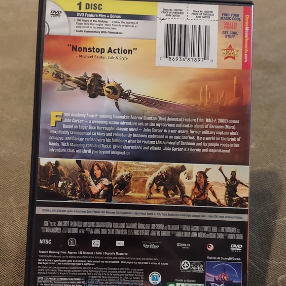 *3 For $10* Disney's John Carter DVD - Picture 2 of 4